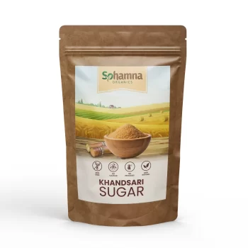 Sohamna Organics Natural Khandsari Sugar - 1KG | Pure Unrefined Sweetener | Zero Chemicals & Organically Processed | Fresh Raw Sugarcane Juice | Enriched with Natural Nutrients
